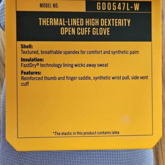 Women's Carhartt Thermal-Lined High Dexterity Open Cuff Glove - Picture 2 of 5